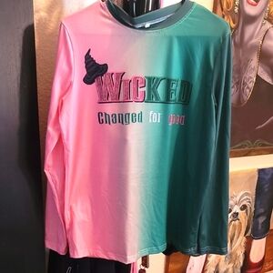 "WICKED" Long Sleeve Shirt - Pink and Green